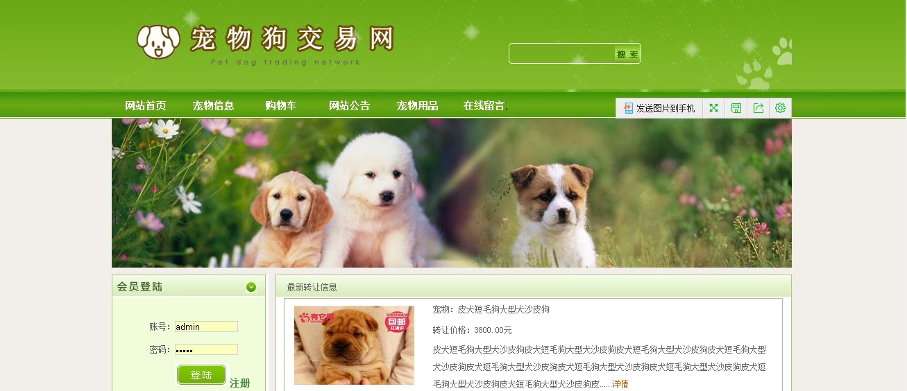 107php宠物狗销售系统源码含PPT和完整报告